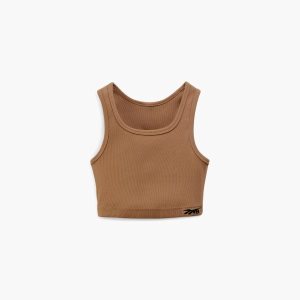 Crop Top Damskie Reebok Victoria Beckham Rib Beżowe PL 10MOXWP